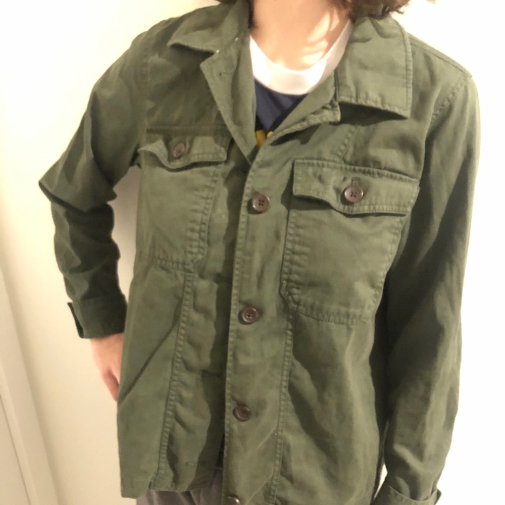 Army green button up Old Navy